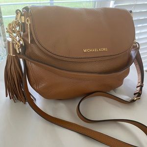 Michael Kors Bedford Tassel Convertible Leather Shoulder / Crossbody Bag